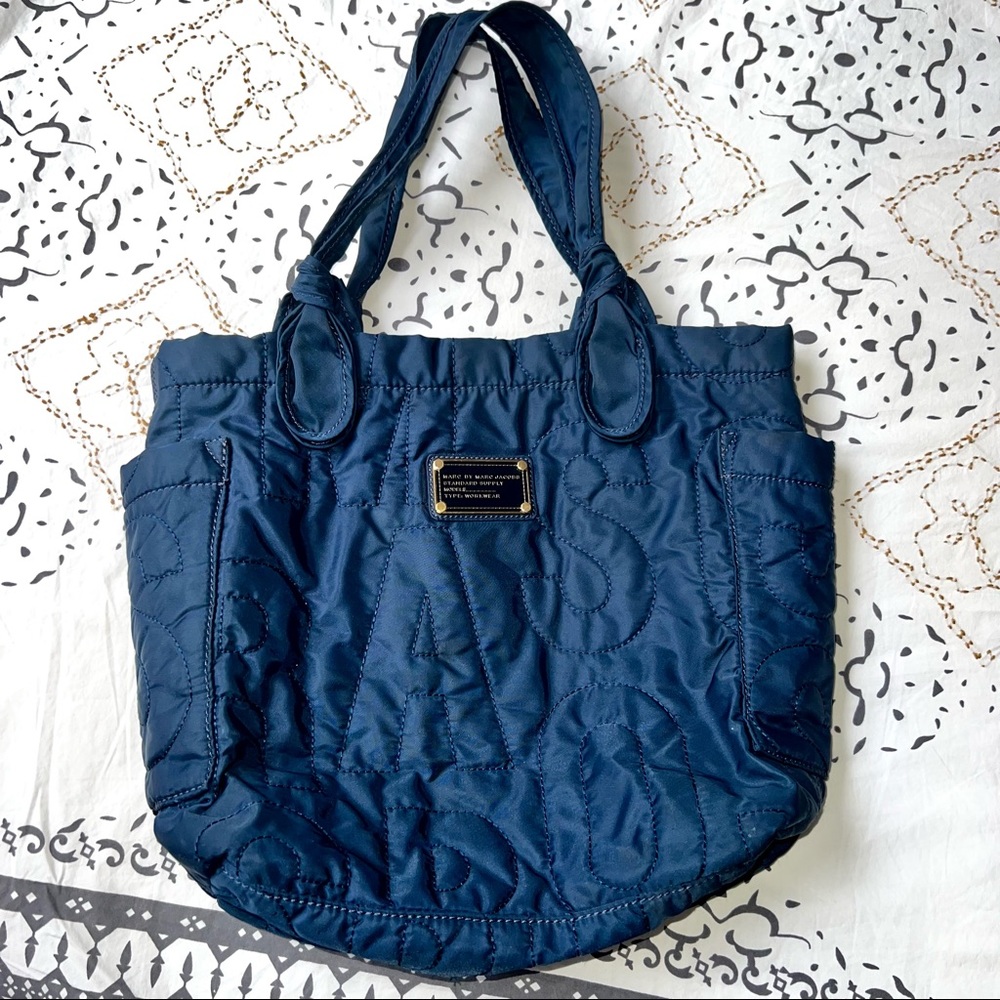 Marc by Marc Jacobs Nylon Shopper Tote Bag Navy